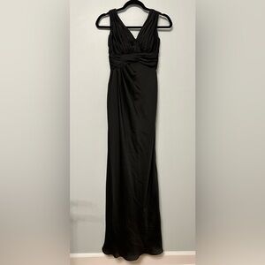 Monique Lhuillier Bridesmaids Black Long Sleeveless Dress